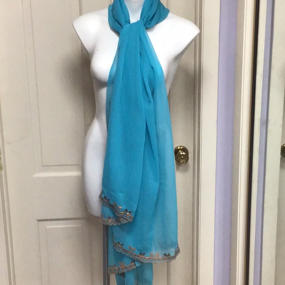 Gorgeous silk shawl extra long sarong scarf exquisite